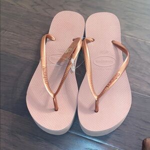 Havaianas Rose Gold Flip Flops